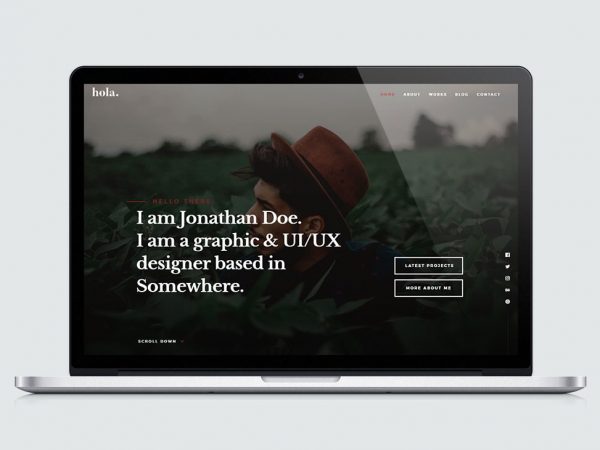Hola vCard Landing Page Template