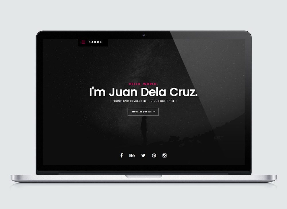 Kards vCard Landing Page Template