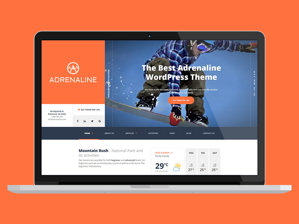 Andrenaline Travel WordPress Theme