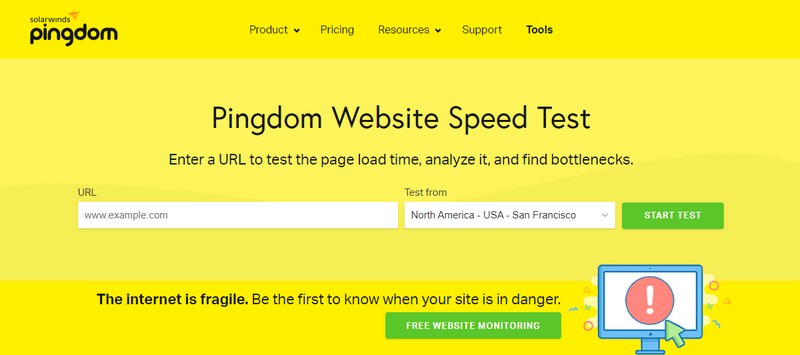Pingdom Tools Homepage