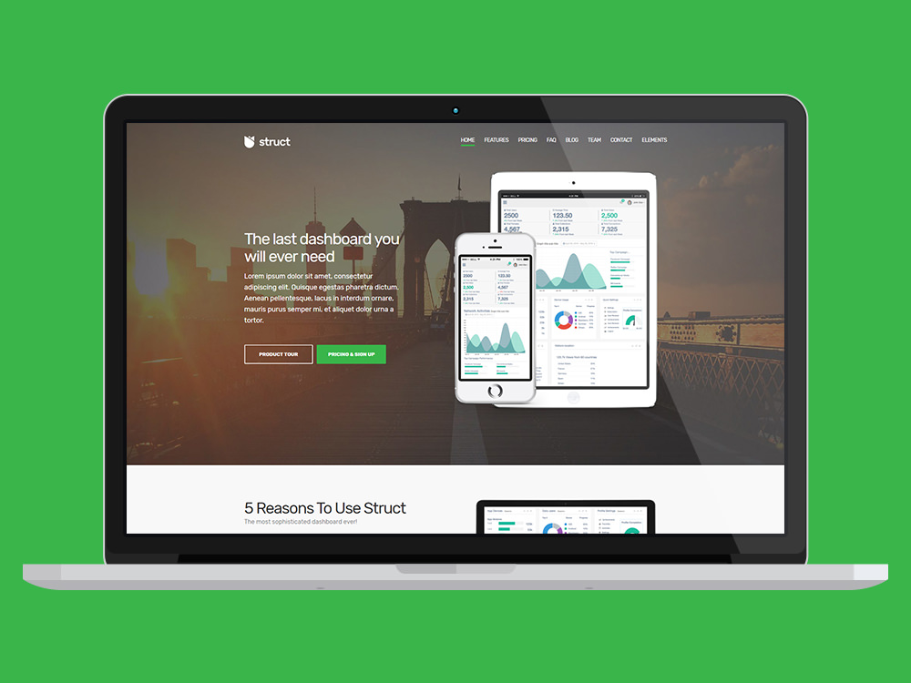 Struct App Showcase WordPress Theme