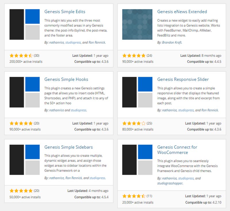 StudioPress Genesis Plugins