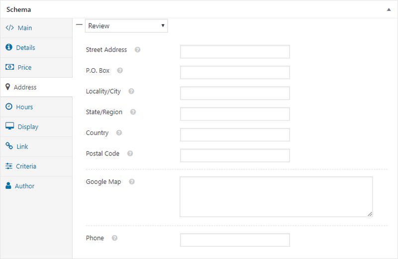 WP Rich Snippets Schema Address Tab