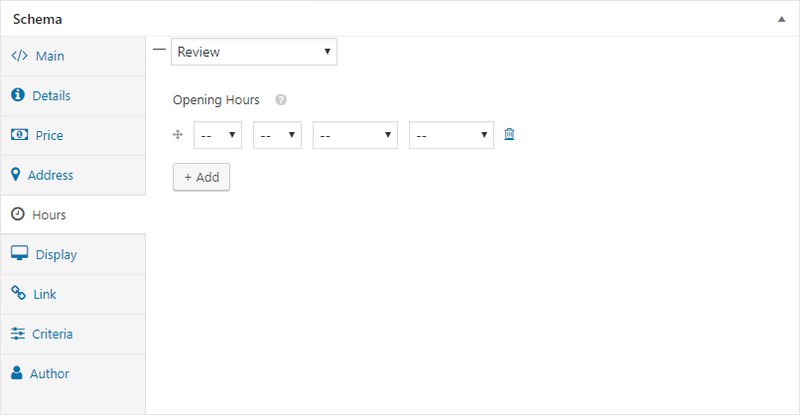 WP Rich Snippets Schema Hours Tab