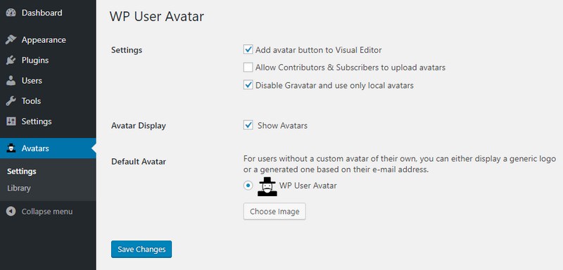 WP User Avatar Disable Gravatar