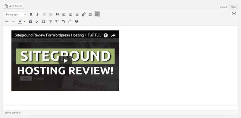 WordPress Adding YouTube Videos